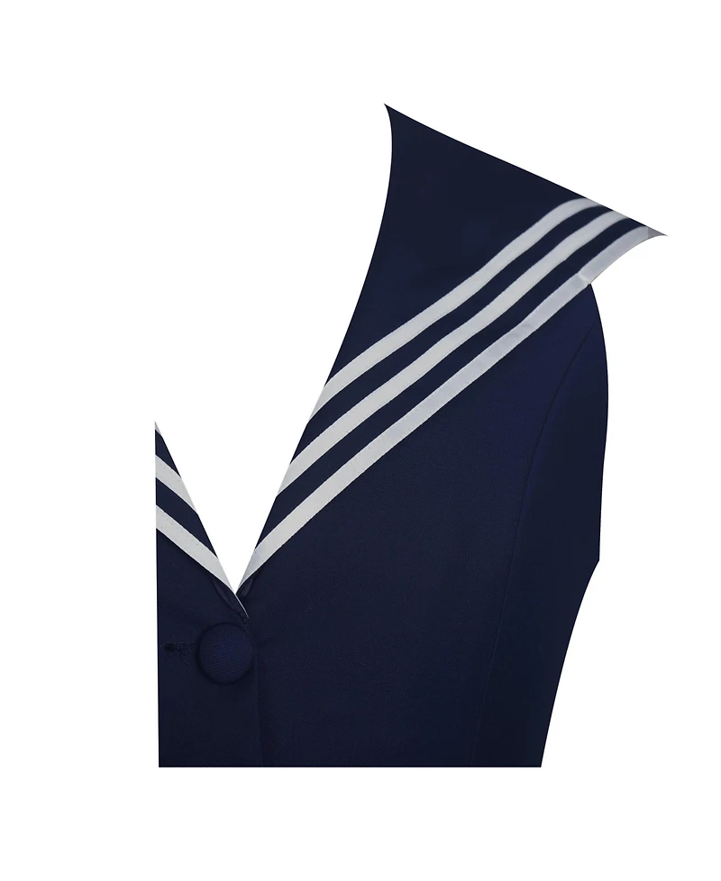 Miss Circle Women's Calliope Navy Sailor Pleated Mini Dress