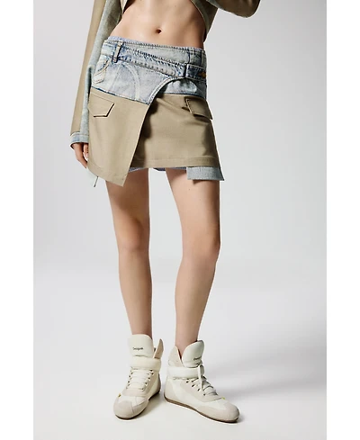 Desigual Women's Short bimaterial skirt