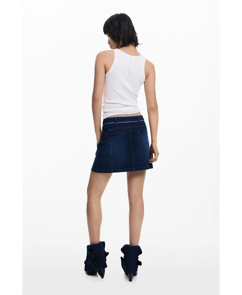Desigual Women's Short denim skirt with belt