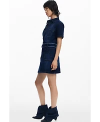 Desigual Women's Short denim dress with belt