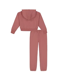Calvin Klein Baby Girls 2-Piece Fleece Monogram Hoodie and Joggers Set