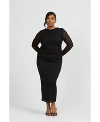 Fashion-szn Curve Women's Curve Long Sleeved Midaxi Dress