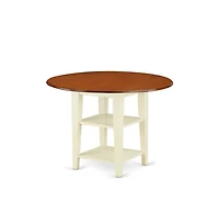 East West Furniture Dining Room Set Buttermilk & Cherry