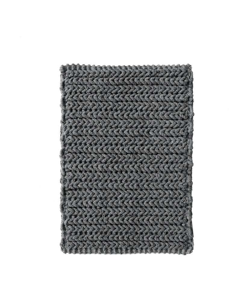 Madison Park Lasso Yarn-Dyed Cotton Chenille Bath Rug