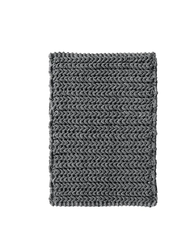 Madison Park Lasso Yarn-Dyed Cotton Chenille Bath Rug