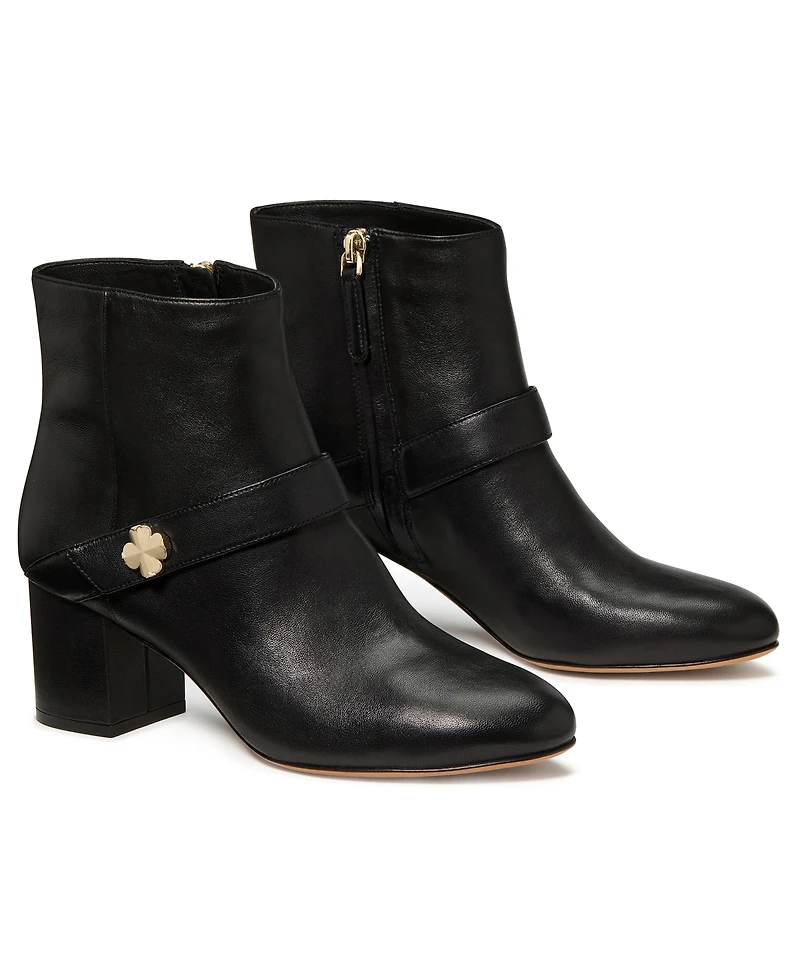 kate spade new york Women's Decorative Flower Block Heel Ankle Booties