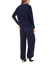 Vince Camuto Women's Star-Print Dropped-Shoulder Sweater