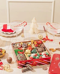 Bonnie & Pop Christmas Ornament Sweets Gift Tin, 6 Sections