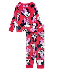 Ame Girls 2T-4T 2-Piece Minnie Mouse Print Top and Pants Pajama Set