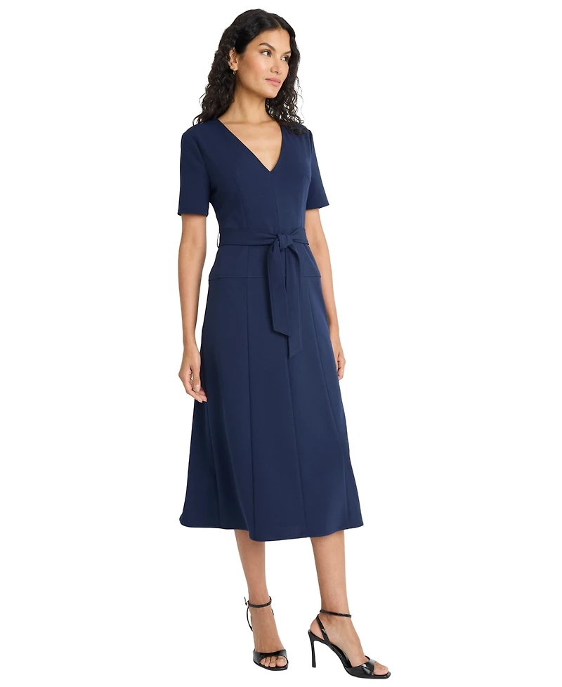 Maggy London Women's V-Neck Midi Dress