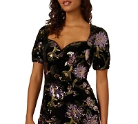 Adrianna Papell Women's Printed Sweetheart Neck Dress