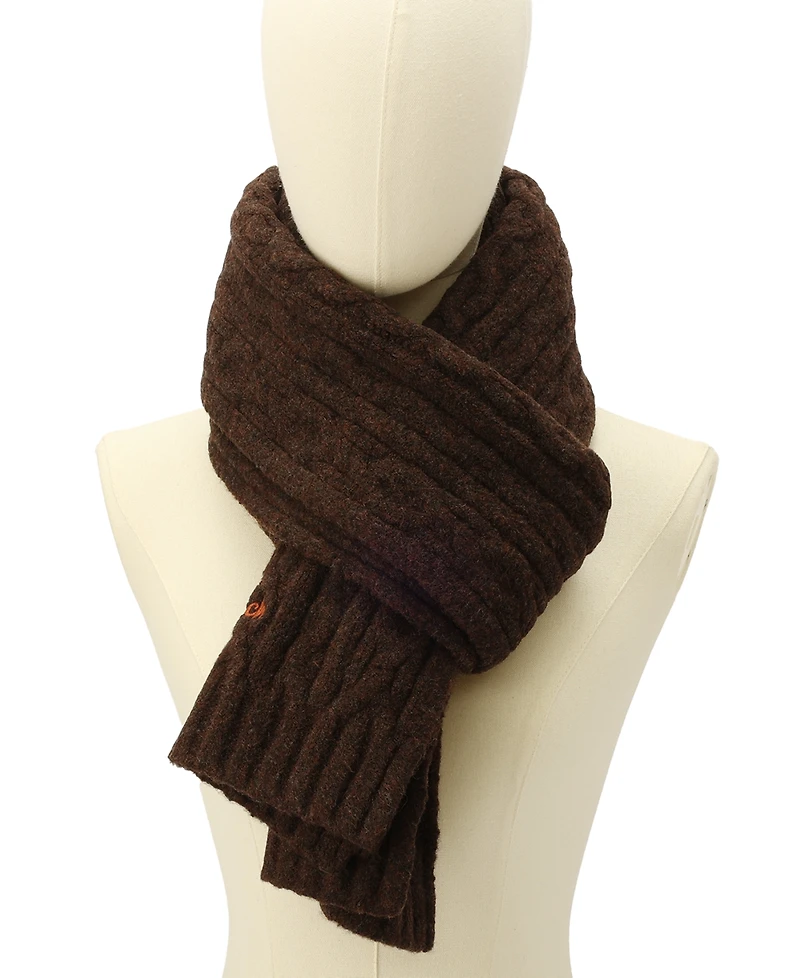 Coach Women's Embroidered Cable-Knit Muffler Scarf