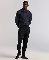 Perry Ellis Men's Long Sleeve Ombre Yarn-Dyed Stripe Shirt