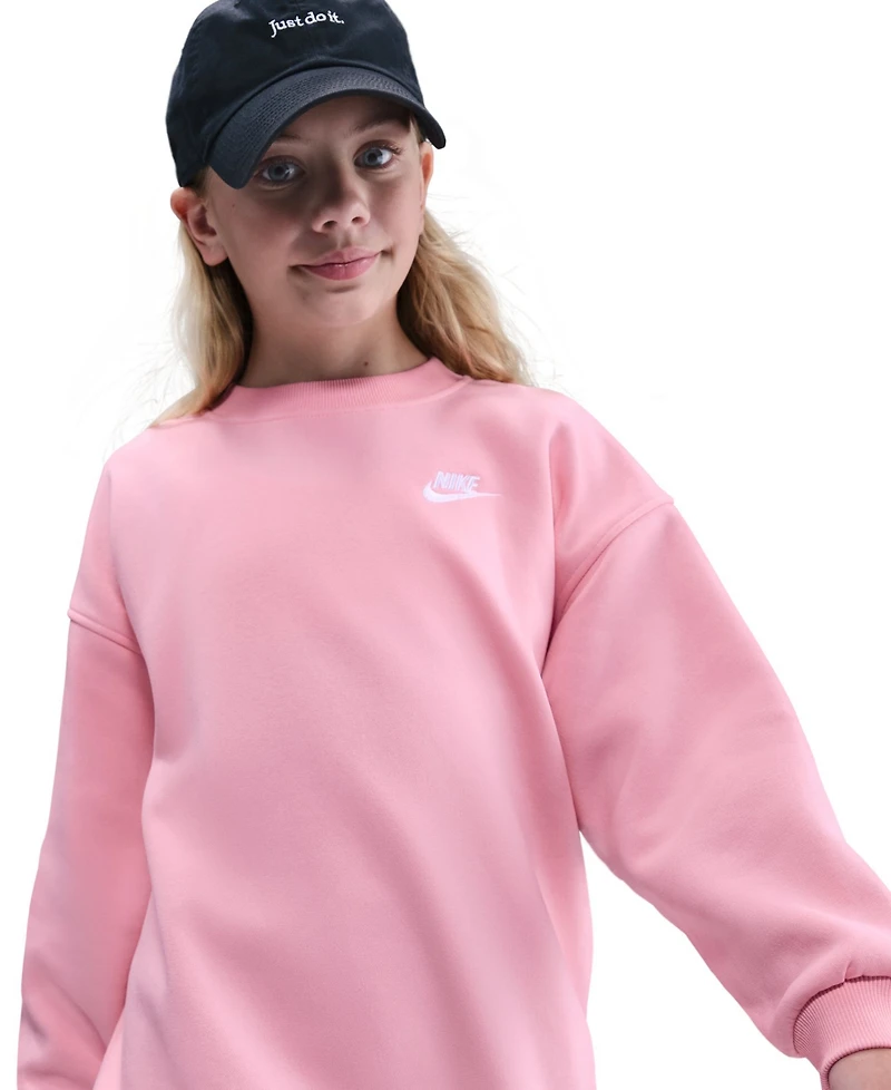 Nike Big Girls 7-16 Sportswear Club Fleece Oversized-Fit Sweatshirt