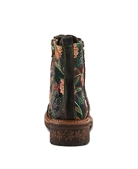 L Artiste Women s Cordea Embroidered Leather Boot with Lug Sole and Rainbow Stitching