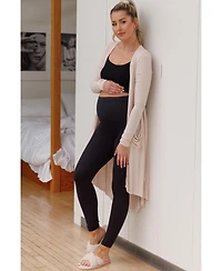 PinkBlush Black Solid Basic Maternity Leggings