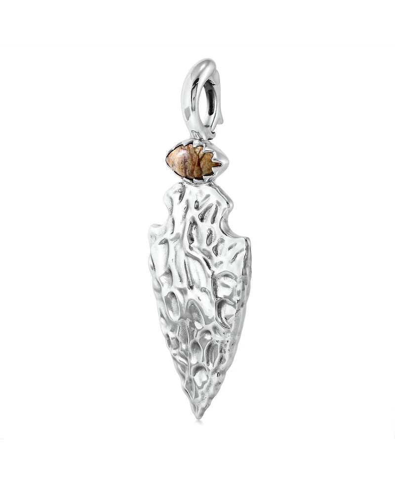 American West Jewelry Sterling Silver Picture Jasper Fritz Casuse Arrowhead Pendant Enhancer