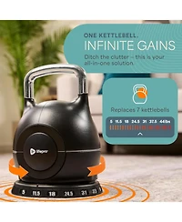 Lifepro Boulder Adjustable Kettlebell – 7-in-1 Weight Set (5–44 lb) with Quick-Select Dial for Full-Body Strength Training