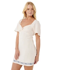 Rip Curl Women's Oceanic Embroidered Short Sleeve Dress