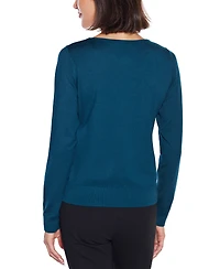 Belldini Women's Embellished Keyhole-Neck Sweater