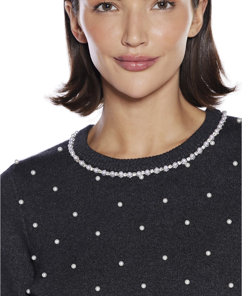 Belldini Women's Front-Embellished Sweater