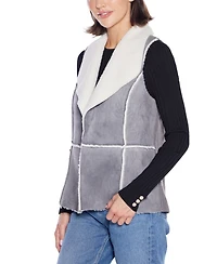 Belldini Women's Black Label Sherpa-Trim Sweater Vest