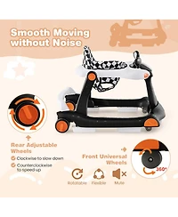 Gymax 2-in-1 Baby Walker Foldable Activity Push Walker w/ Adjustable Height