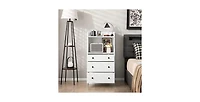 Volenca Modern Storage Dresser with Anti-toppling Device-White