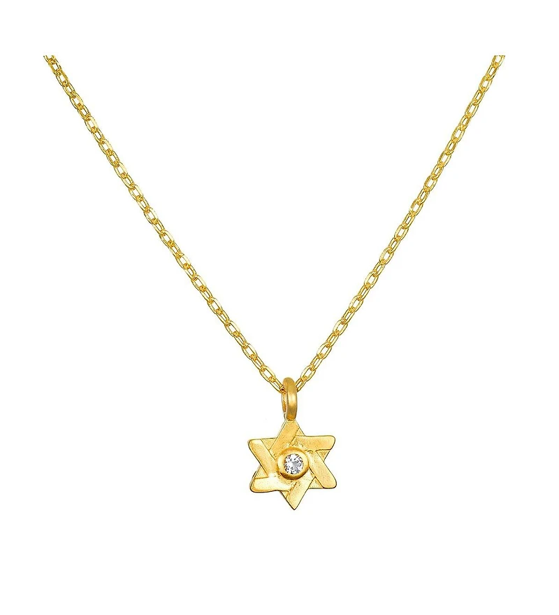 Satya Jewelry Guiding Faith White Topaz Star of David Necklace