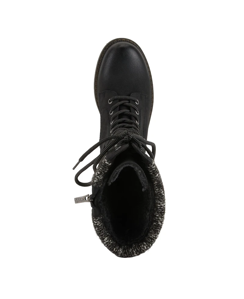 Spring Step Yosemite Water-Resistant Winter Boots with Sweater Trim and Lace-Up Detail