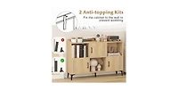 Volenca Sideboard Storage Cabinet Bookcase with 3 Doors and Open Compartments