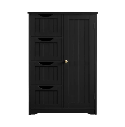 32.5" H Wooden Bathroom Cabinet 4 Drawers & Cupboard
