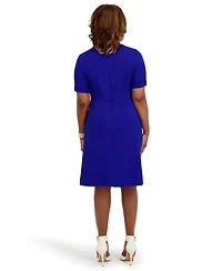 Kasper Women's Short Sleeve Crewneck Dress