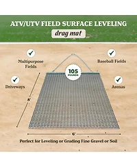 Yard Tuff Ytf-68TBDM Atv/Utv 6' x 8' Zinc Plated Field Surface Leveling Drag Mat