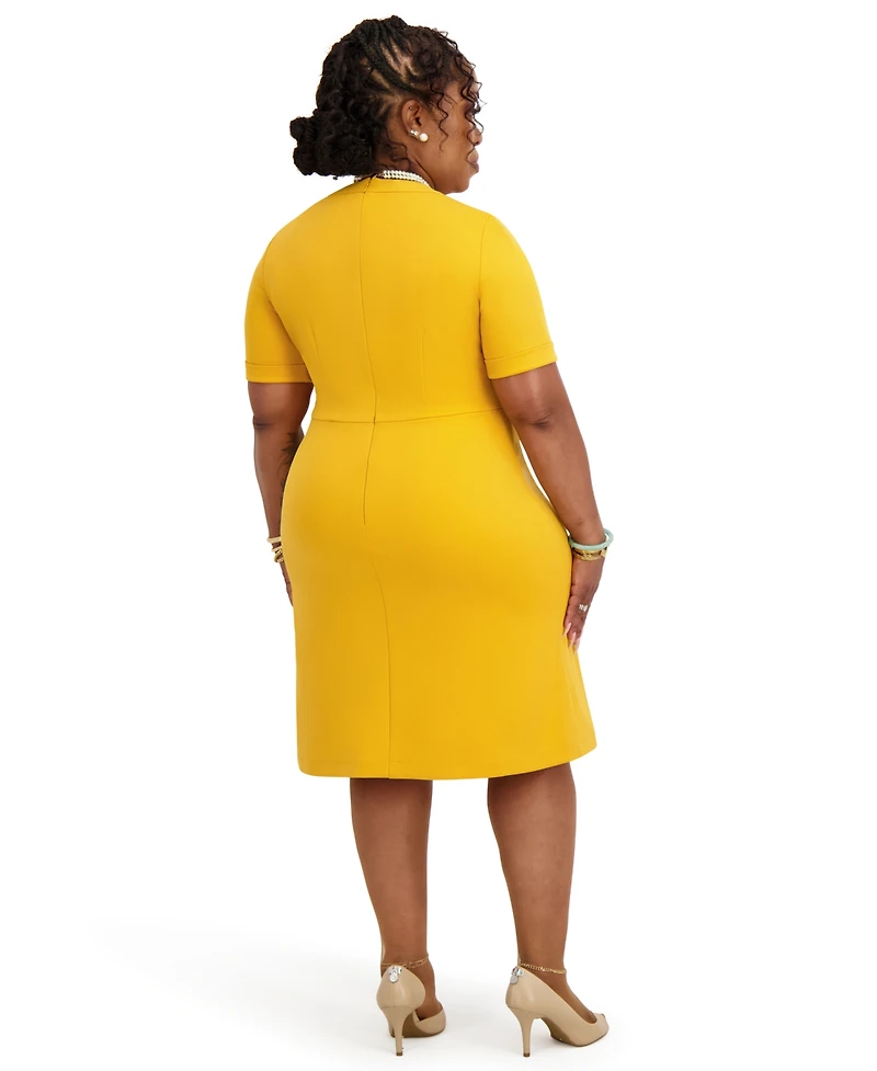 Kasper Women's Short Sleeve Crewneck Dress