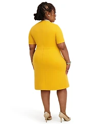 Kasper Women's Short Sleeve Crewneck Dress