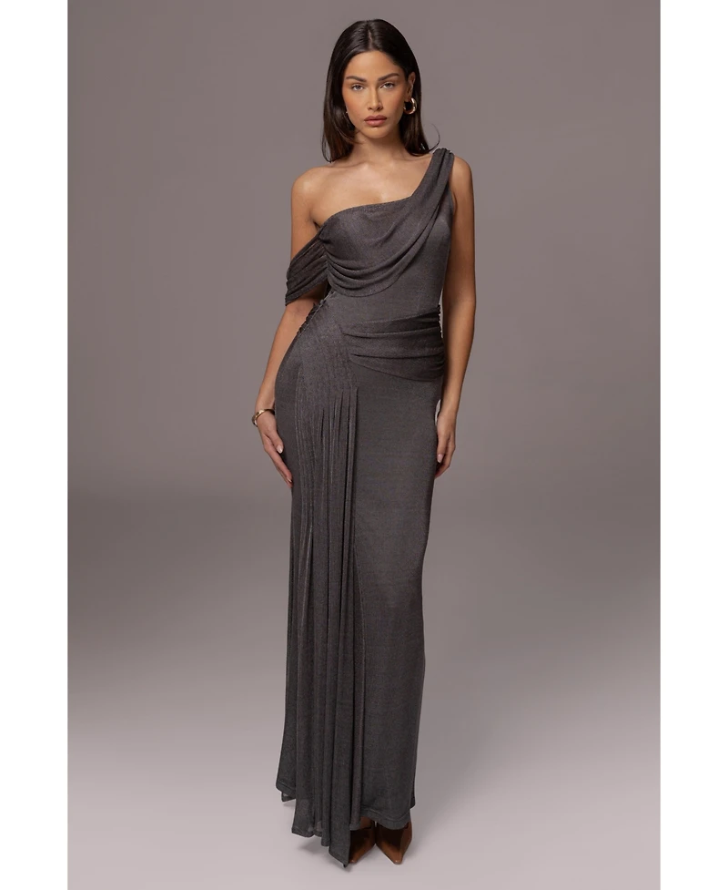 Jluxlabel Draped Metallic Maxi Dress