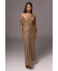 Jluxlabel Draped Metallic Maxi Dress