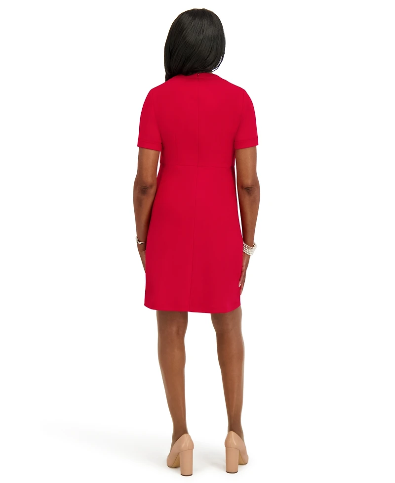 Kasper Women's Short Sleeve Crewneck Dress