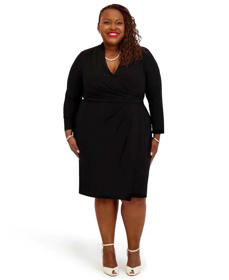 Kasper Women's City Wrap V-Neck Dress