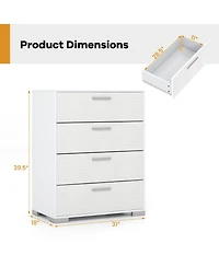 Volenca 4 Drawer Storage Cabinet with Metal Legs Handles with Anti-Toppling Devices