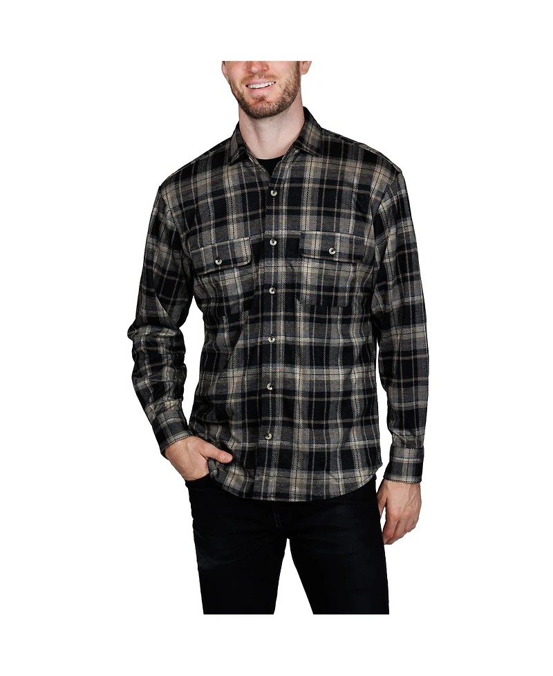 Tailorbyrd Men's Super Soft Plaid Sweater Shirt