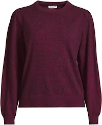 Lands' End Women's Cashmere Puff Sleeve Crew Neck Sweater