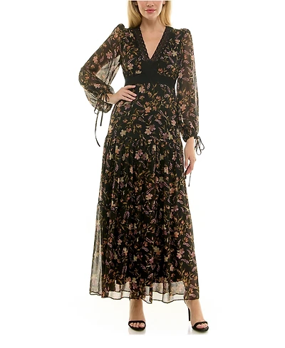 Taylor Women's Lace V-Neck Tiered Dress
