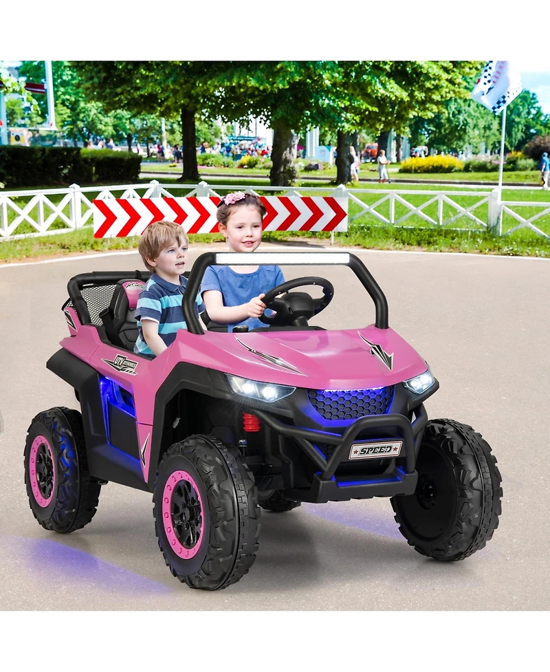 Akiudex 12V 2-Seater Kids Ride-On Utv Car with Remote Control and Storage