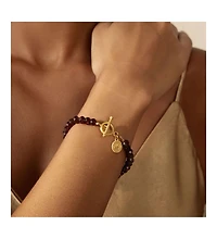 Satya Jewelry Garnet lotus toggle bracelet