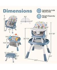 Gymax Baby 16-in-1 High Chair w/ Activity Center Booster Seat Building Block Table
