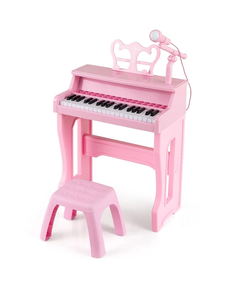 Mecale 37 Keys Music Piano with Microphone Kids Piano Keyboard with Detachable Music Stand