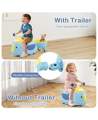 Toddler Ride on Toy with Trailer and Light Music