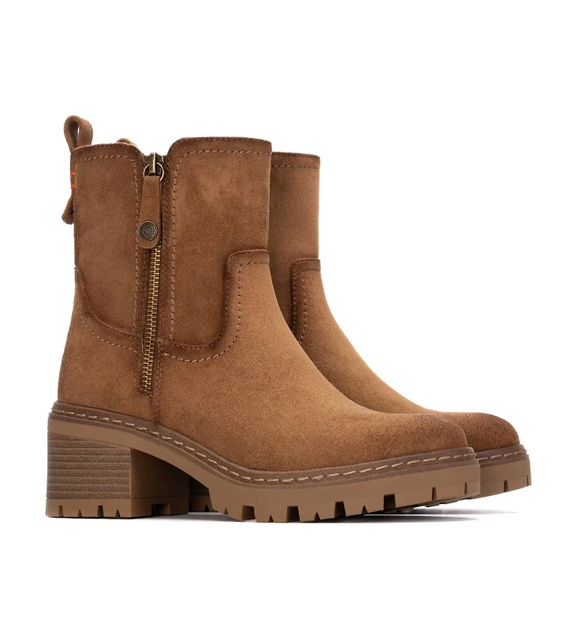 Women's Side Zipper Suede Booties Refresh Collection By Xti